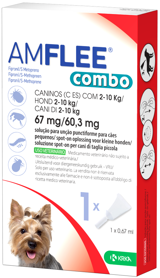 Amflee Combo Per cani Da 2-10 Kg 1 Pipetta 67 mg+60,3 mg