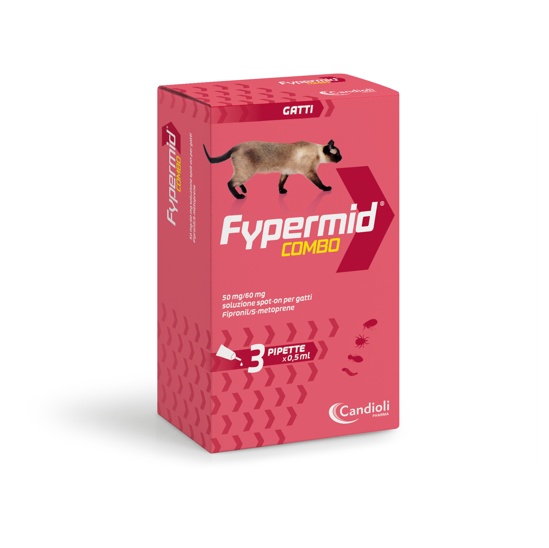 Fypermid Combo Spot-on Soluz 3 Pipette 0,5 Ml 50 Mg + 60 Mg Gatti 3 pipette x 0,5 ml