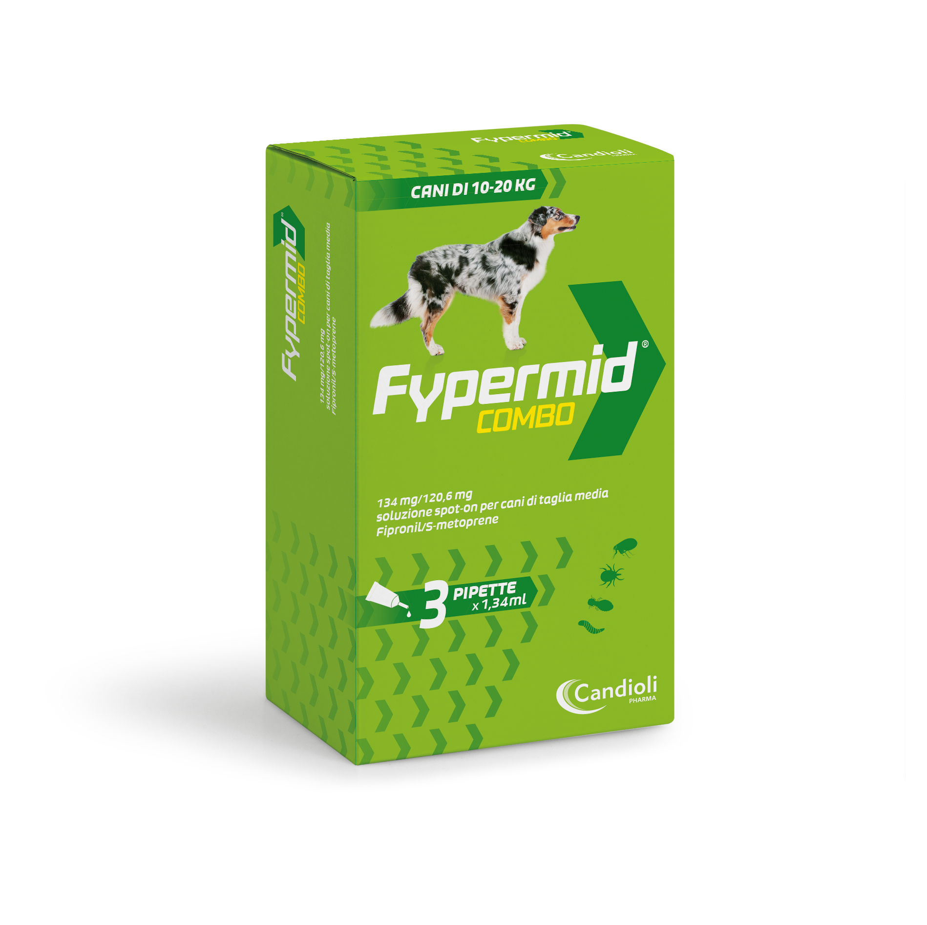 Fypermid Combo Spot-on Soluz 3 Pipette 1,34 Ml 134 Mg + 120,6 Mg Cani Taglia Media 3 pipette x 1,34 ml
