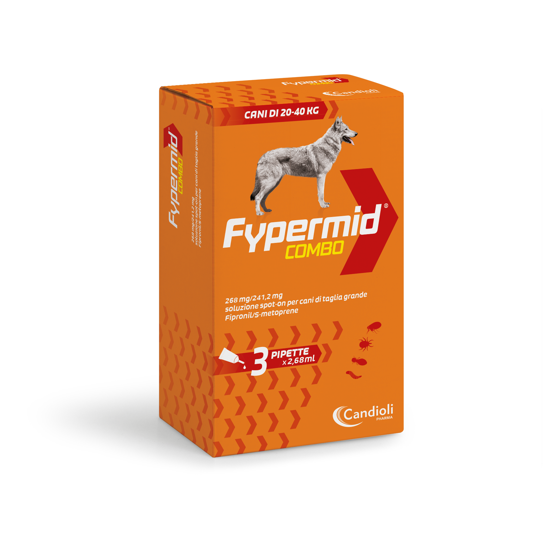 Fypermid Combo Spot-on Soluz 3 Pipette 2,68 Ml 268 Mg + 241,2 Mg Cani Taglia Grande 3 pipette x 2,68 ml