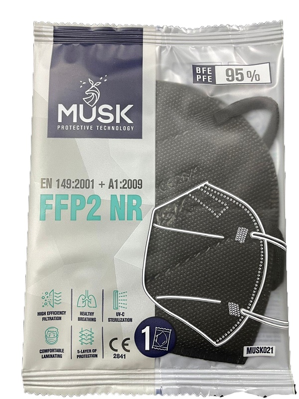 Musk Mascherina FFP2 Black 10 pezzi